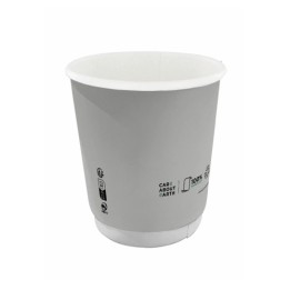Gobelet 0% plastique double paroi 220 ml Papier Kraft blanc Pelliculage latex végétal