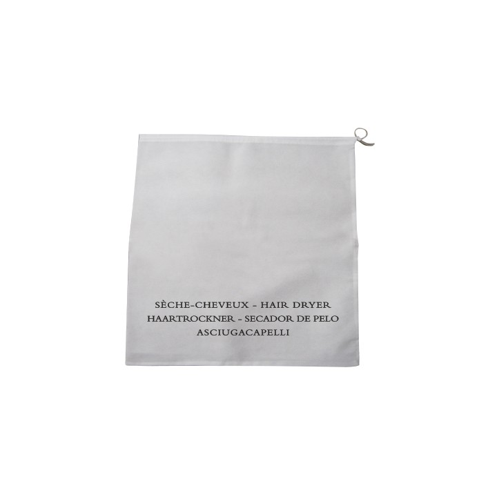 Sac sèche-cheveux blanc 30x30 cm