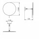 Miroir grossissant x3 simple face - dimensions - Hotelpros