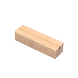 Porte-visuel droit 2 faces A5 — Socle bois rectangulaire hêtre - photo principale