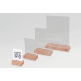 Porte-visuel droit 2 faces A5 — Hêtre + acrylique - photo principale