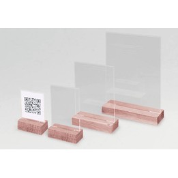 Porte-visuel droit 2 faces A4 — Chêne + acrylique - photo principale