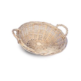 Panier rond incliné osier naturel avec poignée — 320 mm - photo principale