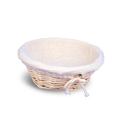 Panier double rond osier naturel doublé jute — Ø 290 mm - photo principale
