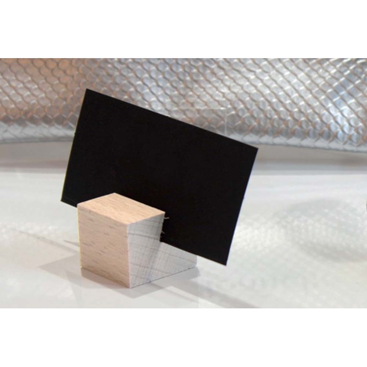Mini socle bois carré rainure droite — Hêtre (lot de 10) - photo 2