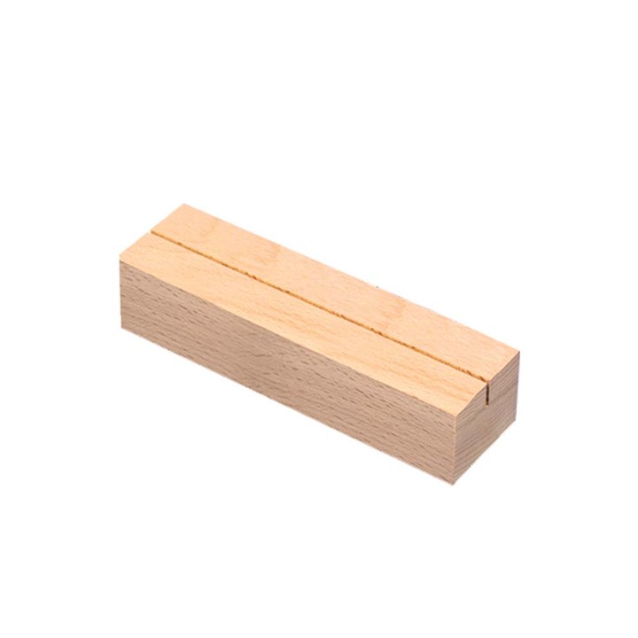 Porte-visuel droit 2 faces A5 — Socle bois rectangulaire hêtre - photo 2